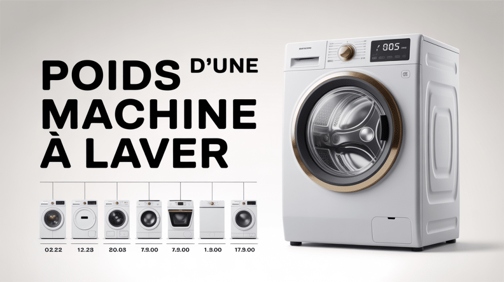 Machine à laver moderne avec poids affiché et comparaison types