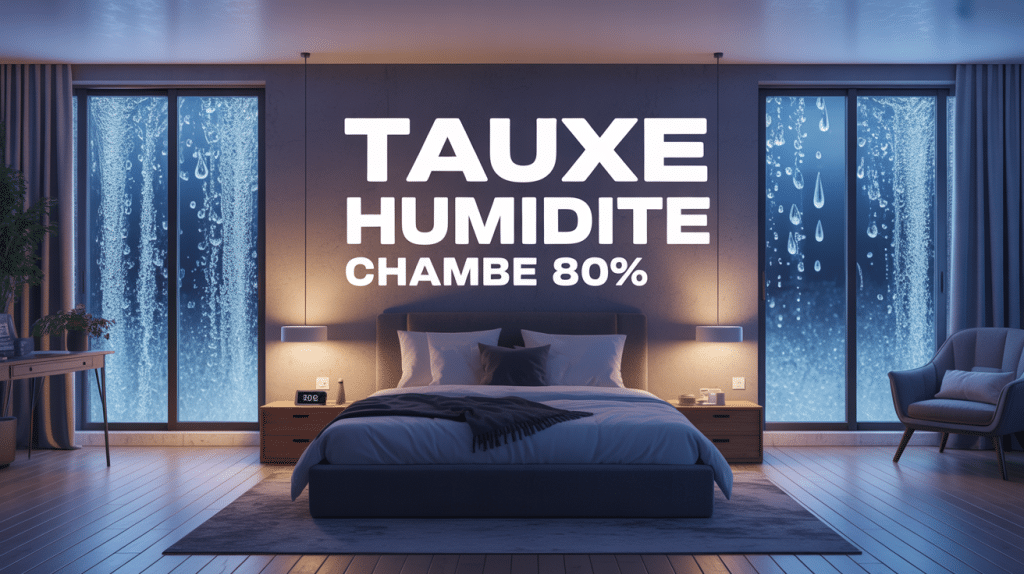 chambre avec taux humidite chambre 80 et condensation visible