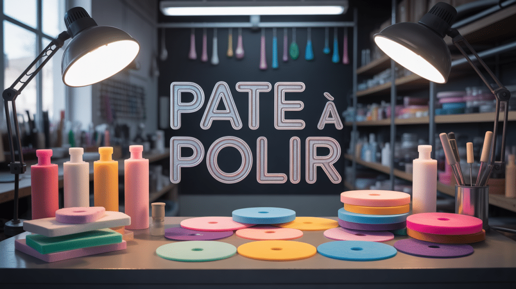 Atelier avec pâte à polir et outils