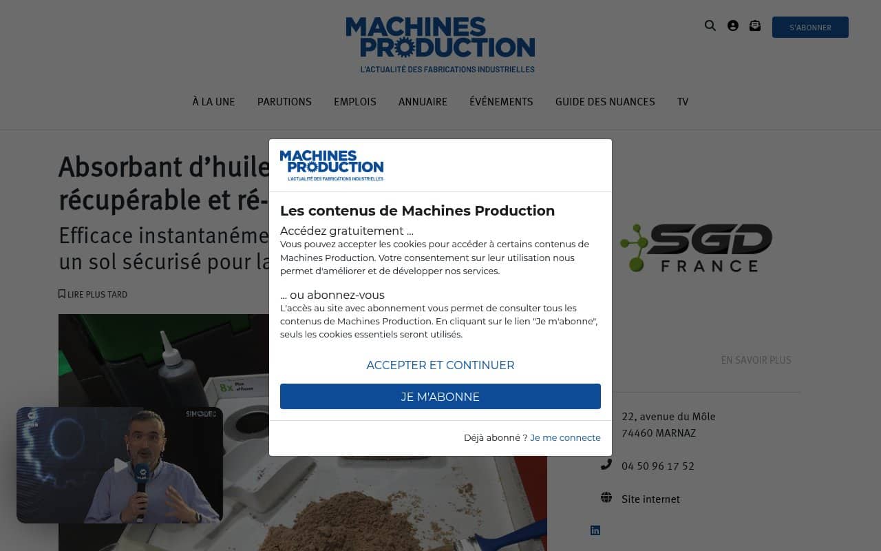 Apercu du site Machines Production