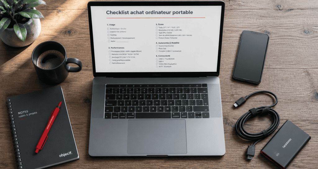 Ordinateur portable pour travailler sur bureau moderne