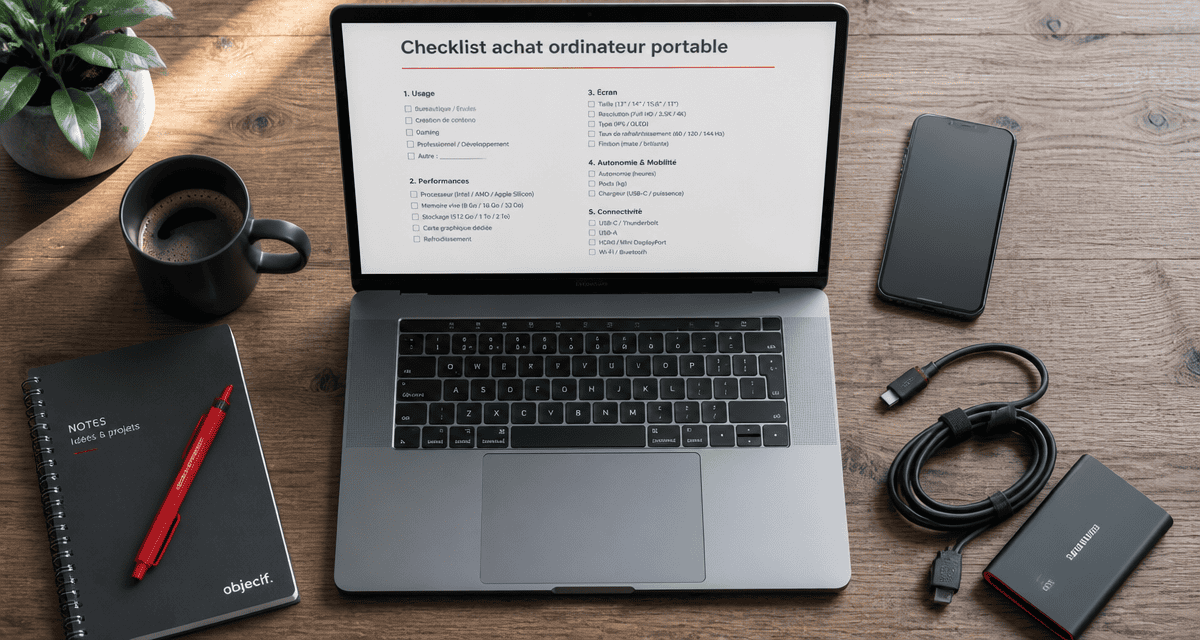 Ordinateur portable pour travailler sur bureau moderne