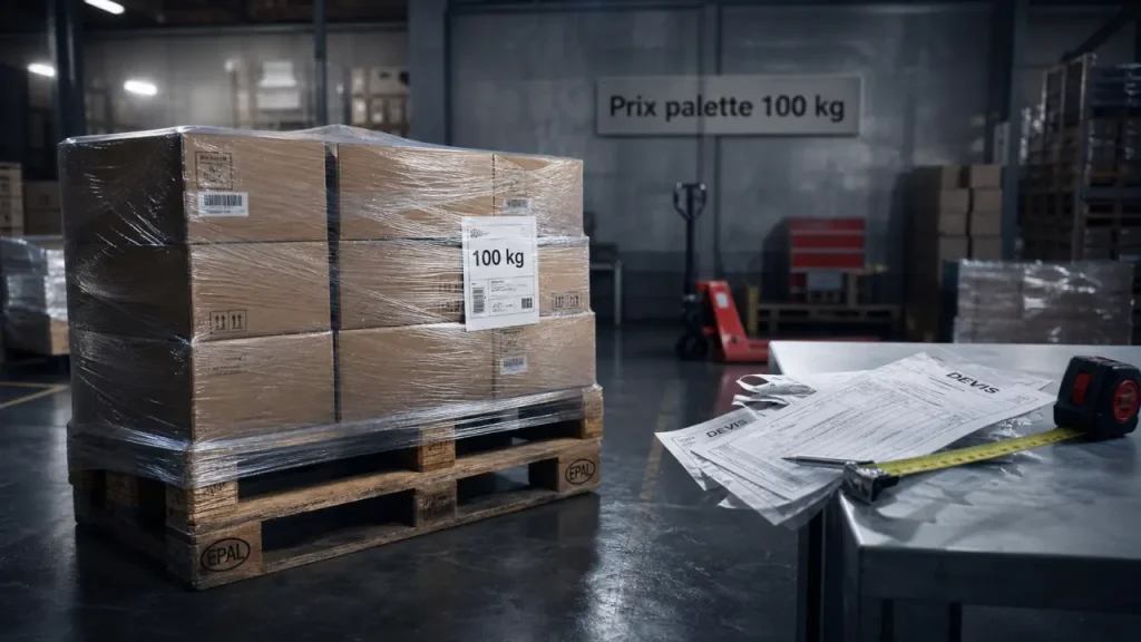 Prix transport palette 100 kg : les frais qui font gonfler le devis