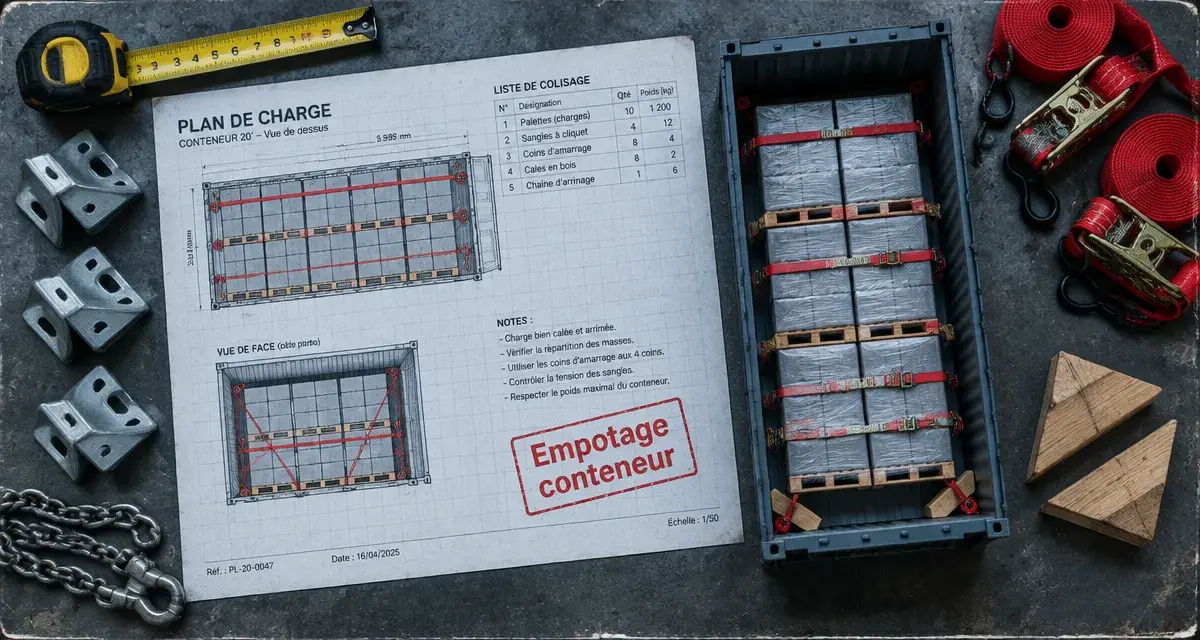 Empotage conteneur : plan de chargement et arrimage