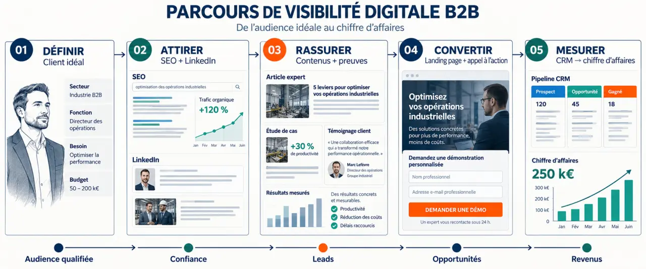 Optimiser la visibilité digitale pour booster vos ventes B2B grâce à un parcours de conversion structuré